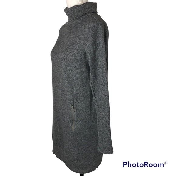 Lou‎ & Grey Womens Gray Sweatshirt Dress Size Small Turtleneck Zip Pockets Mini - Picture 6 of 8